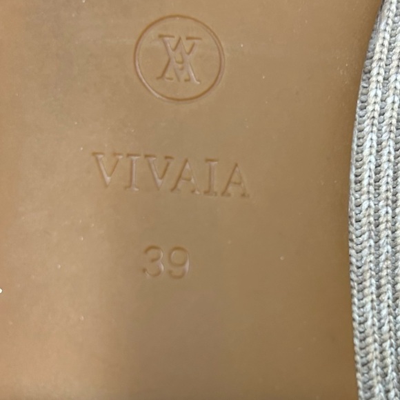 VIVAIA Beige Margot Knit Square Toe V Cut Flats Women’s 39 (8/8.5) LUXURY - Picture 4 of 10